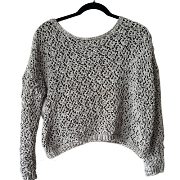 Jessica Simpson Open Knit Sweater in Gray - Picture 1 of 8